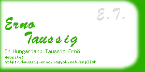 erno taussig business card